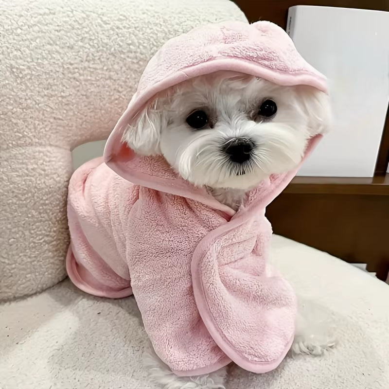 Onehand Bath — Cozy Hooded Dog Bathrobe