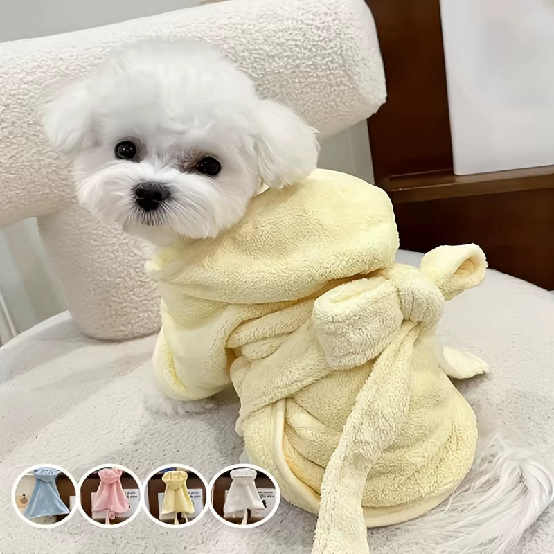 Onehand Bath — Cozy Hooded Dog Bathrobe