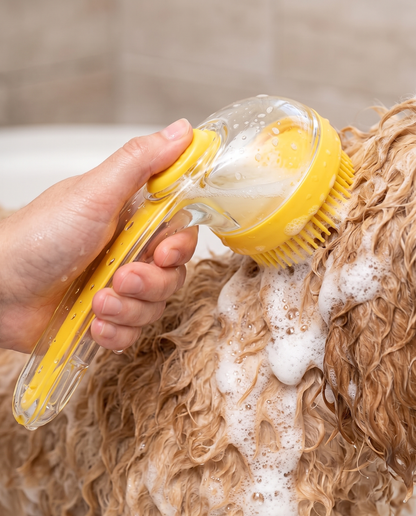 Press the button to release shampoo